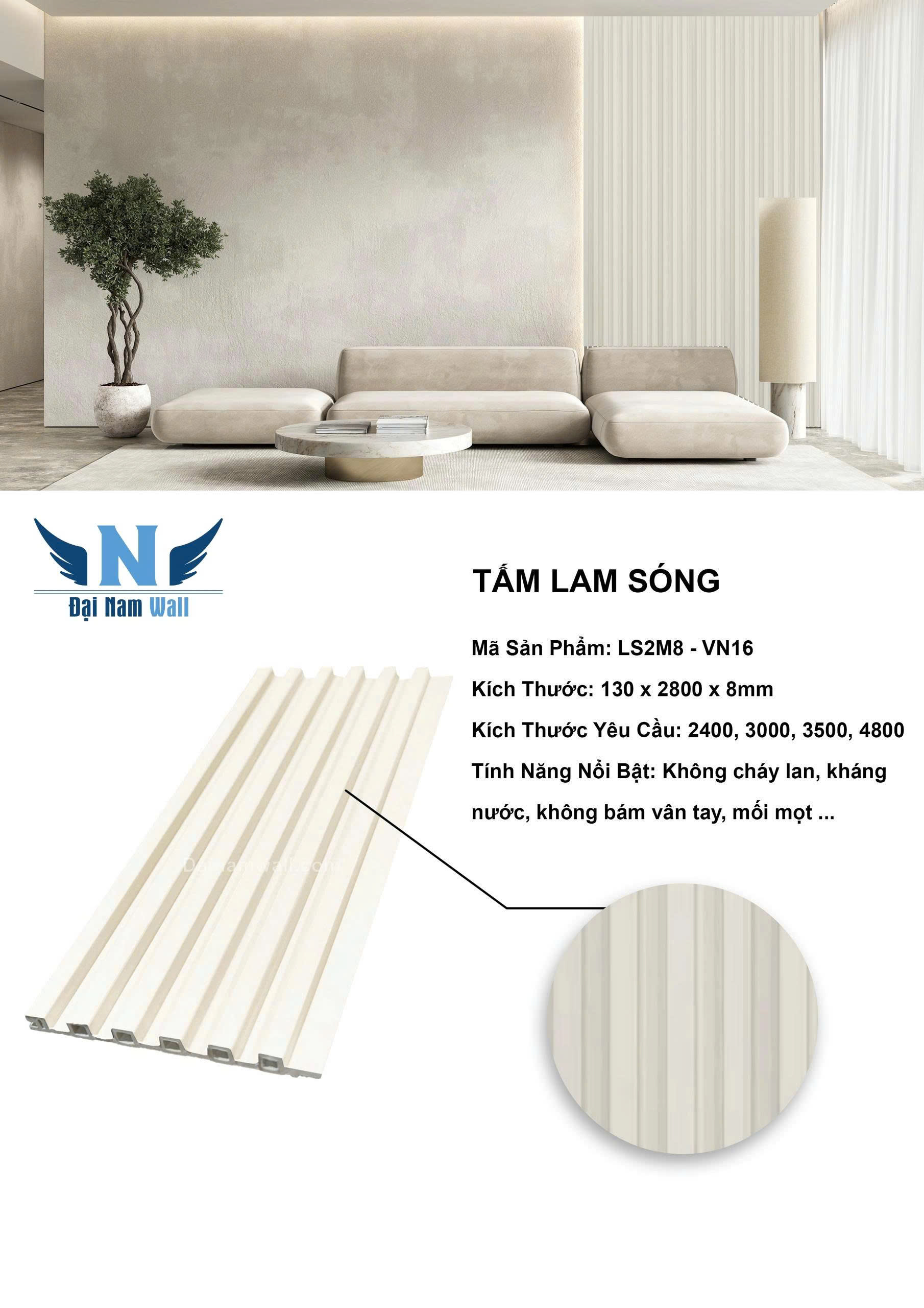 Tấm Lam Sóng Ốp Tường