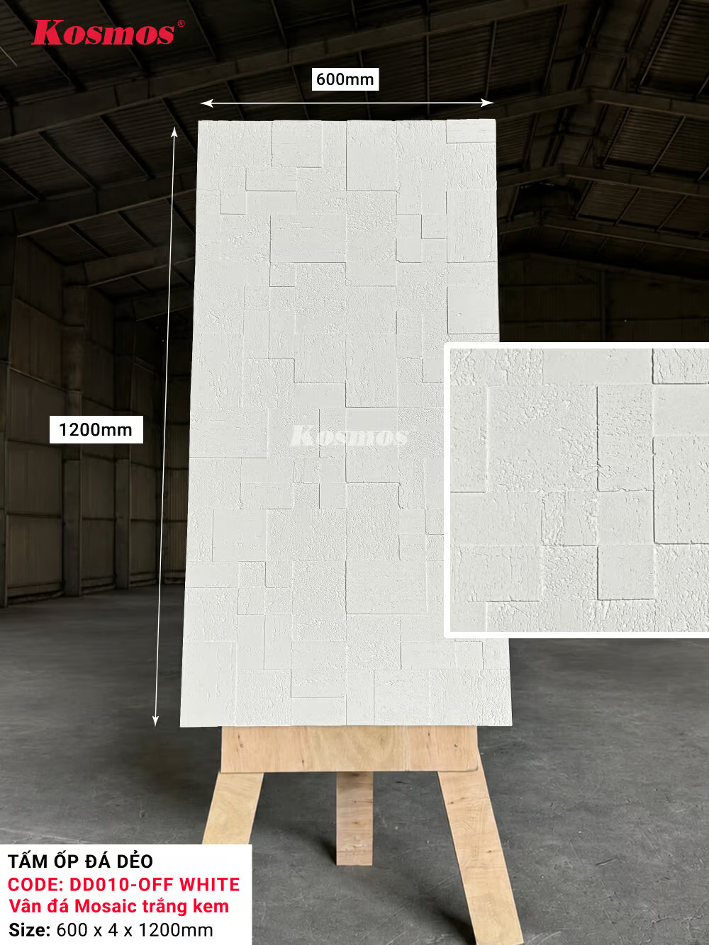 Tấm Ốp Đá Mềm DD010-OFF WHITE